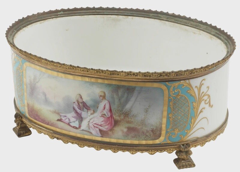 Sevres Style bronze mounted Porcelain Jardiniere