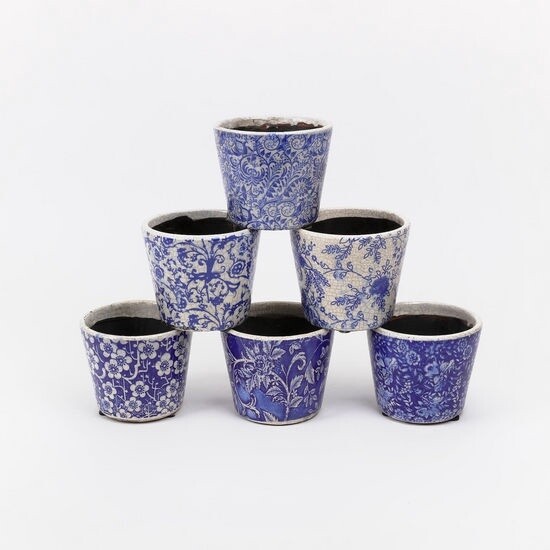Blue/White Stoneware Pot