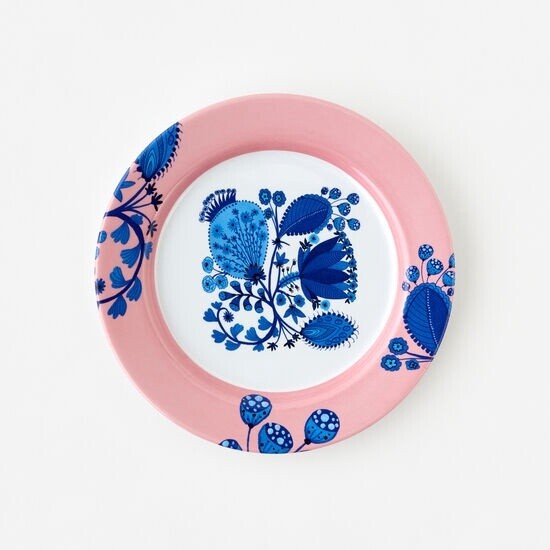Blue White Pink Plate