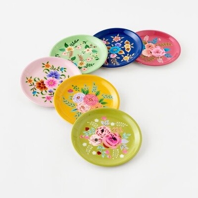 Hand Painted Floral Plate S/6