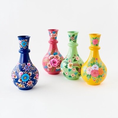 Hand Painted Long Neck Vase