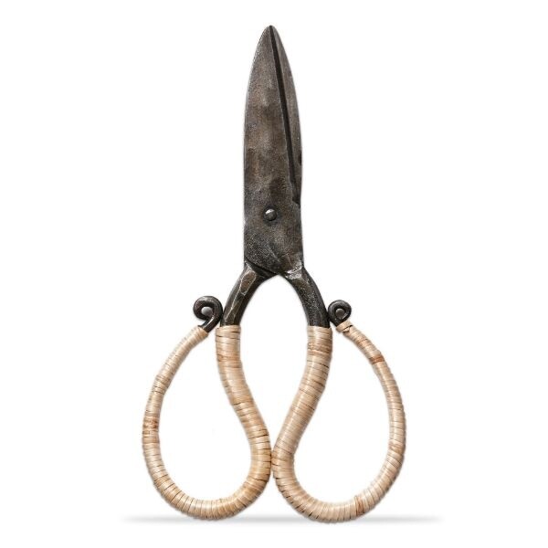 Cane Wrapped Forged Iron Scissors