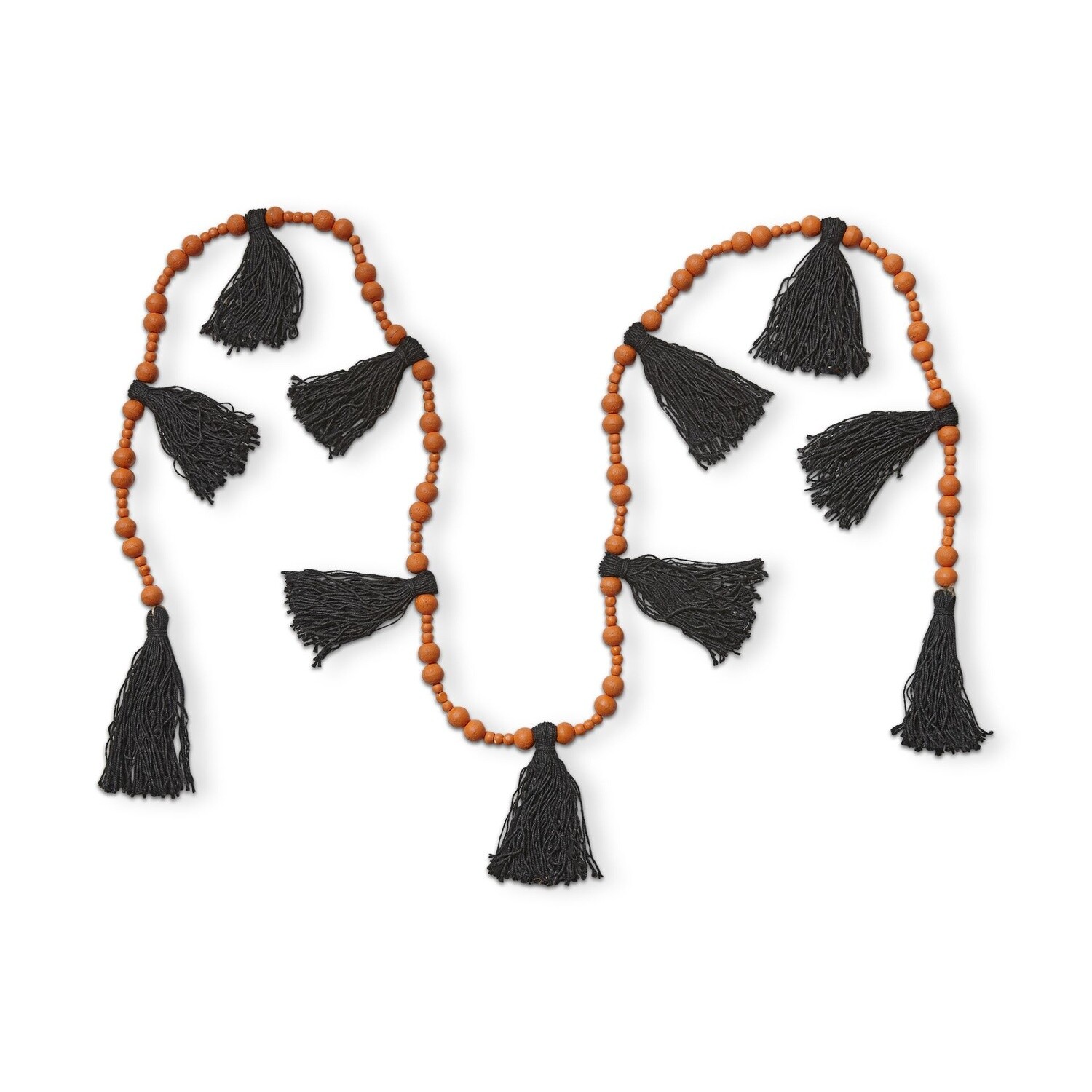 Halloween Bead & Jute Tassel Garland - Orange