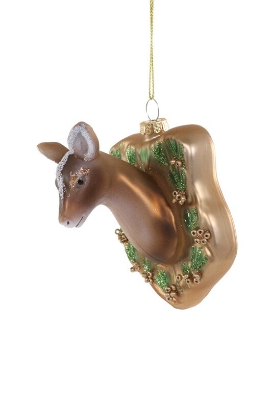 Woodland Deer Mount Glass Ornament