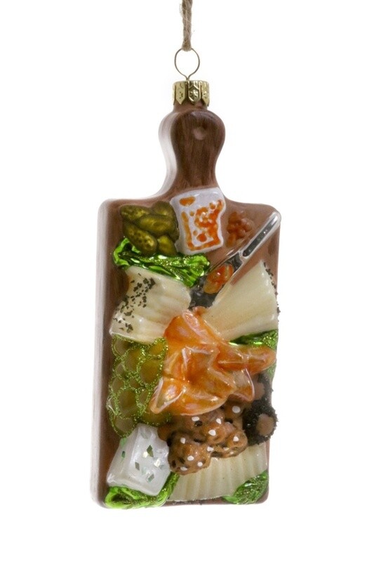 Cheese Board Glass Ornament