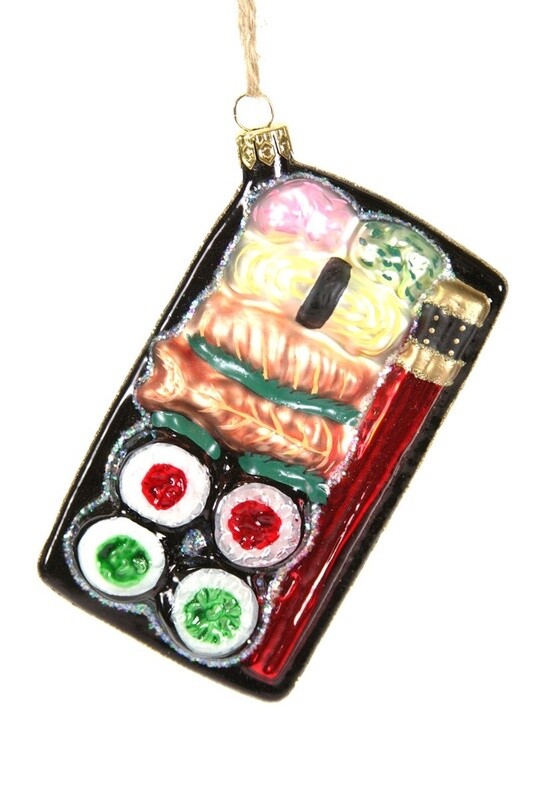 Sushi Platter Glass Ornament