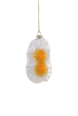 Fried Eggs Glass Ornament
