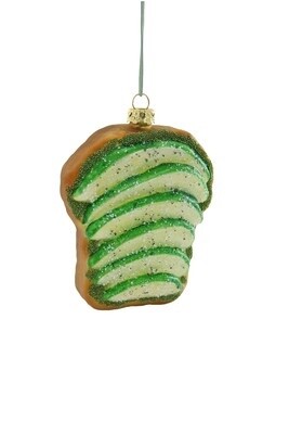 Avacado Toast Glass Ornament