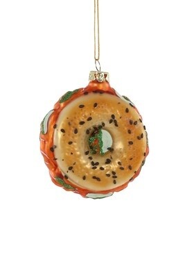 Bagel with Lox Glass Ornament