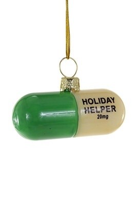 Holiday Helper Glass Ornament