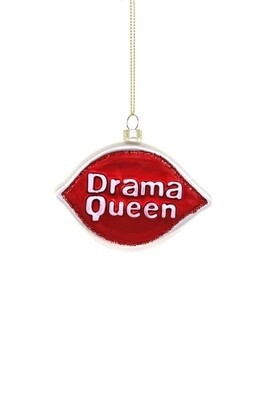 Drama Queen Glass Ornament