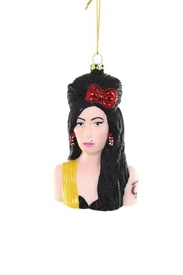 Amy Winehouse Glass Ornament