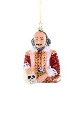 William Shakespeare Glass Ornament