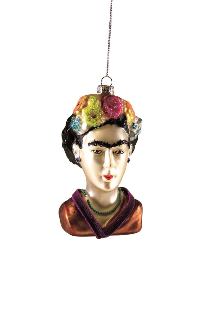 Frida Bust Glass Ornament