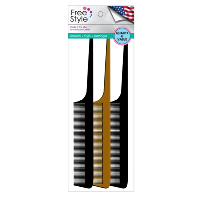 Pro Fine Rattail Comb Set of 12 - Item # 3801-P-12B
