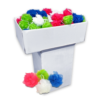 Shower Puff Floor Display 144 Ct - Item # PUFF144