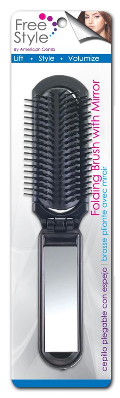 Folding Brush with Mirror - Item # 92168