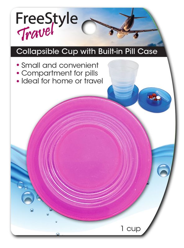 4 oz. Collapsible Cup with Pill Case - Item #90511