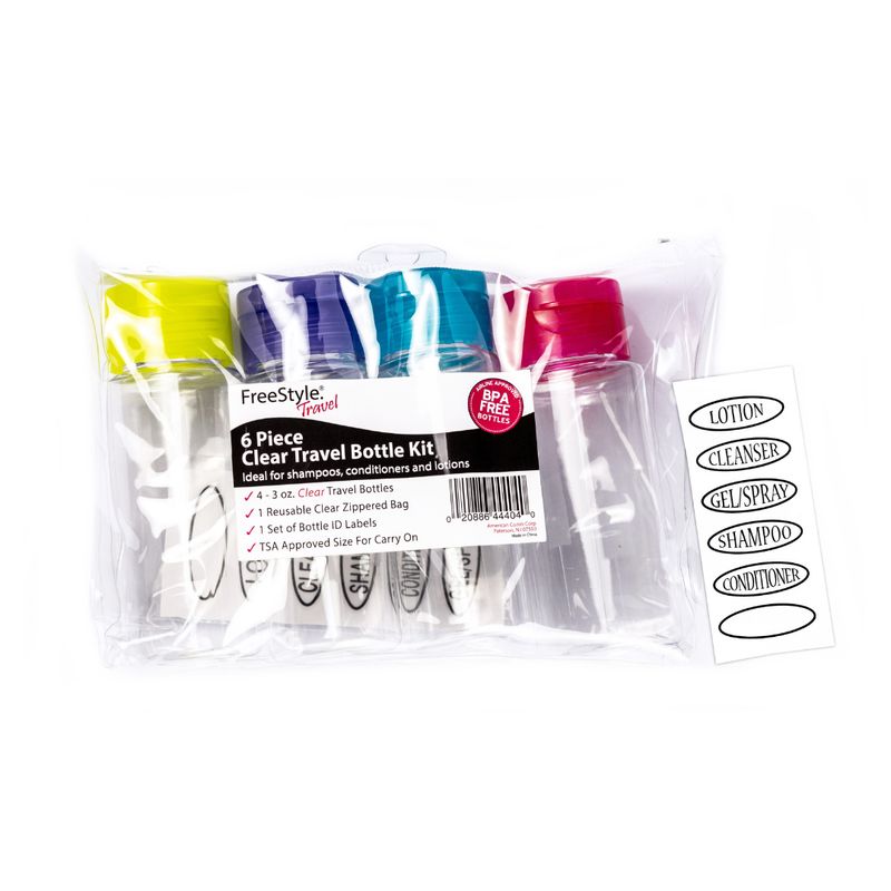 6 Piece Clear 3Oz Travel Kit - Item # 44404