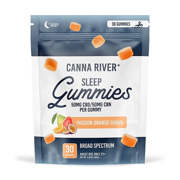 Canna River Sleep Gummies | 30 Count, Strain: Passion Orange Guava