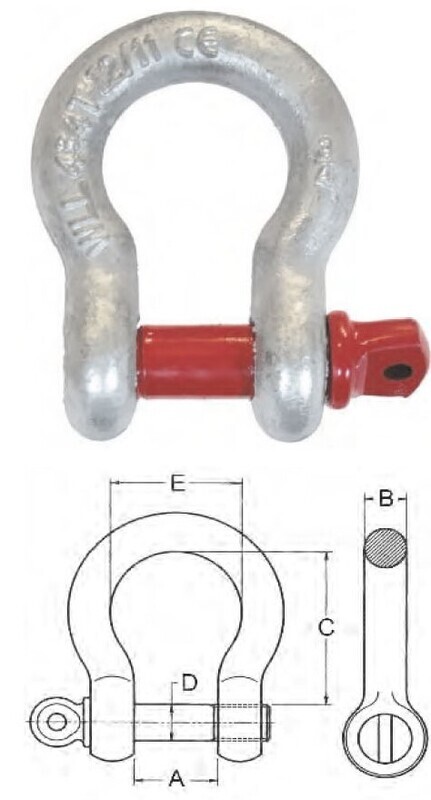 Hochfeste Schäkel geschweifte Form mit Augbolzen Hochfeste Schäkel geschweifte Form mit Augbolzen