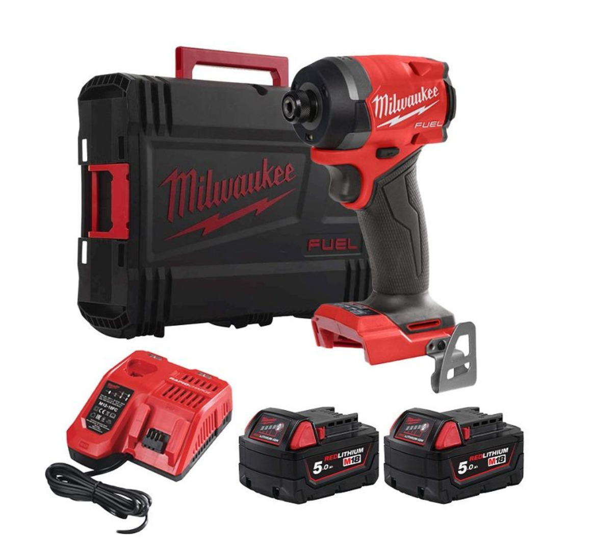 Milwaukee FUEL™ Akku-Schlagschrauber M18FID3MC-502X, 2 x Akku und Ladegerät