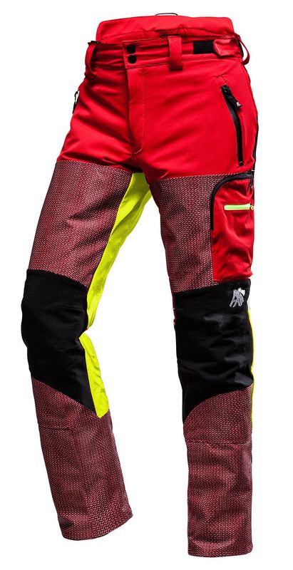 Abverkauf - AX-MEN Defender PRO Schnittschutzhose rot/gelb Abverkauf - AX-MEN Defender PRO Schnittschutzhose rot/gelb