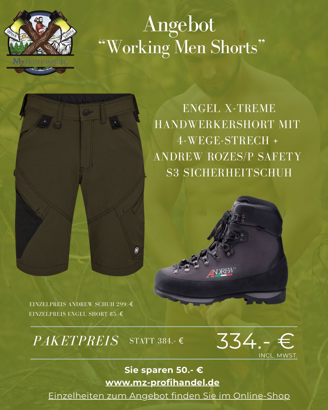 Bundle - Arbeitsshort und Sicherheitsschuhe