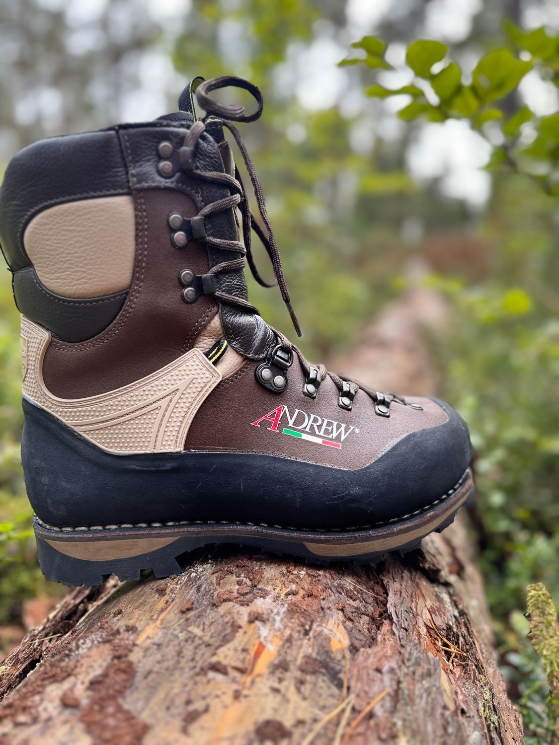 ANDREW Schnittschutzstiefel Bionico Wood Welt mit Vibramsohle