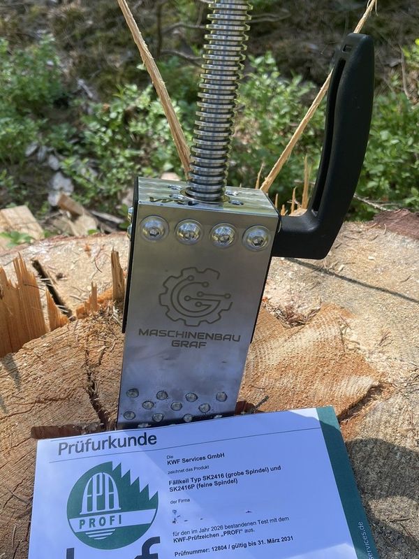 Mechanischer Spindelkeil Typ SK2416P mit seitlichem Haltegriff - Kwf geprüft Mechanischer Spindelkeil Typ SK2416P mit seitlichem Haltegriff - Kwf geprüft