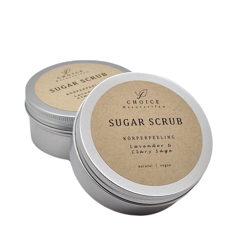 Lichaamspeeling Suikerscrub, Lavender & Clary Sage veganistisch, palmolievrij