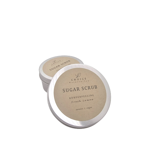 Lichaamspeeling  Suikerscrub, "Fresh Lemon" veganistisch, palmolievrij
