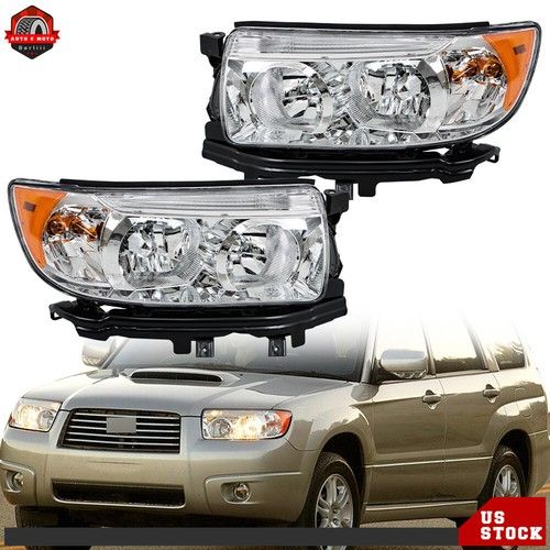 Headlight Headlamp Assembly Left&amp;Right Side For 2006-2008 Subaru Forester Wagon