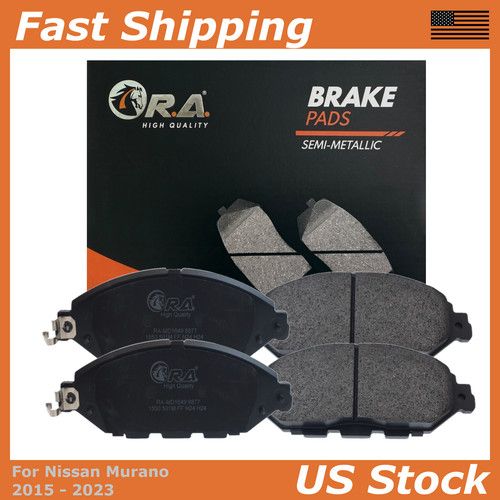 Front Disc Brake Pads with hardware for 2015 - 2023 Nissan MURANO 3.5L SL SV V6