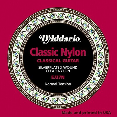 Nylon Classical Guitar Strings 
D&#39;Addario EJ27N Student Nylon
 (Normal Tension)
