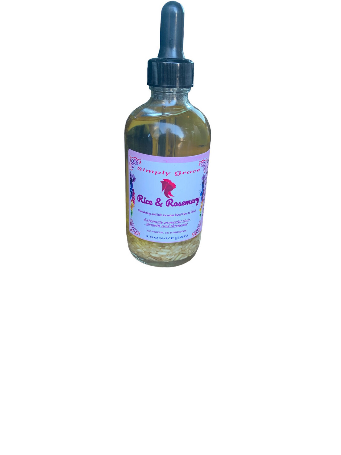 Simply Grace Hair Growth Oil Infused With Rice&amp;Rosemary Hair Growth Drops 2oz