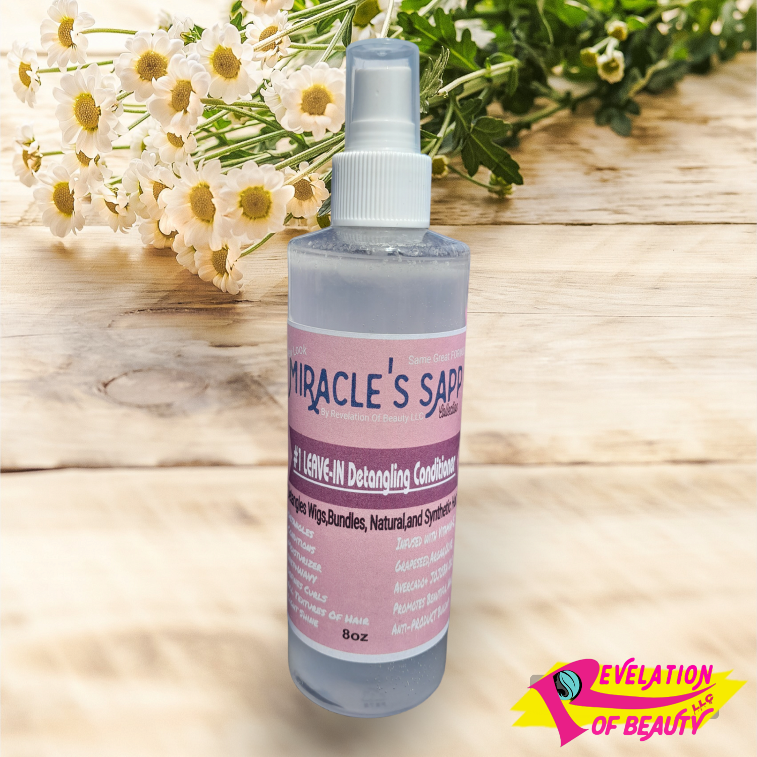 MIRACLE’S SAPP Collection #1 Leave-In Detangling Conditioner.Detangles Wigs, Bundles, Natural, And Synthetic Hair 8oz