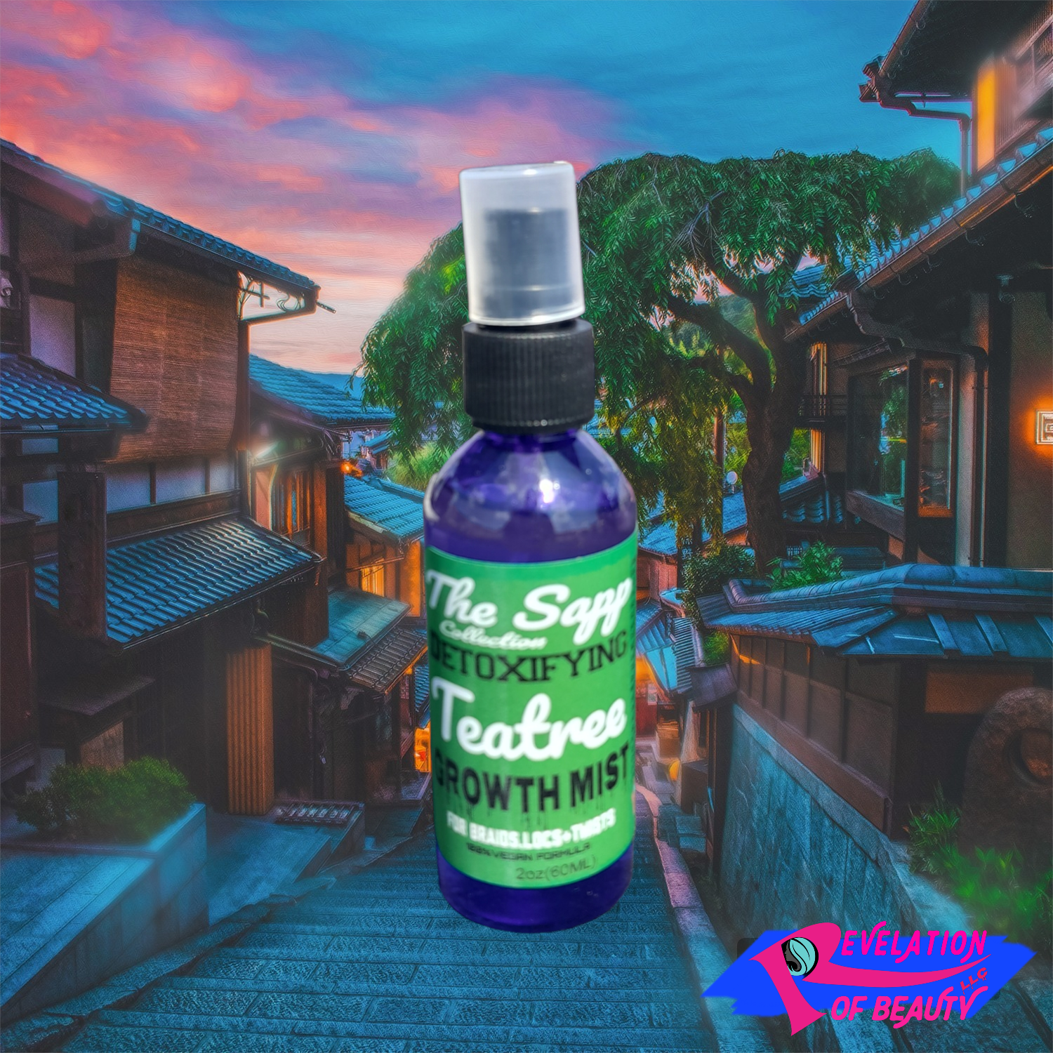 The Collection Sapp DETOXIFYING GROWTH MIST Infused With Tea Tree Oil FOR BRAIDS.LOCS+TWISTS 100% VEGAN FORMULA 2oz