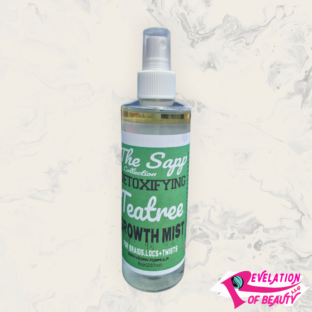 The Collection Sapp DETOXIFYING GROWTH MIST Infused With Tea Tree Oil FOR BRAIDS.LOCS+TWISTS 100% VEGAN FORMULA 8oz