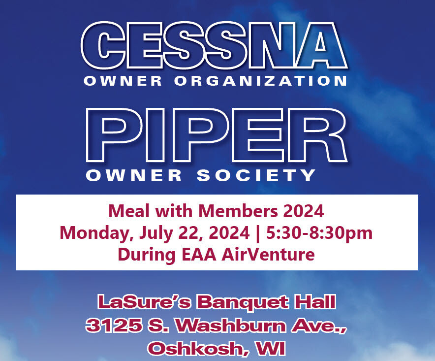 Cessna & Piper Owner Meal with Members 2024