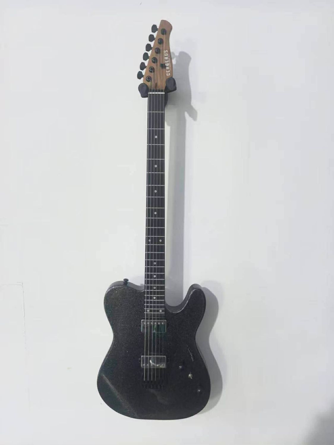 Hermes 6HT Baritone Model Electric Guitar : 30” Scale for Drop Tunings, Finish Option: Black Sparkle