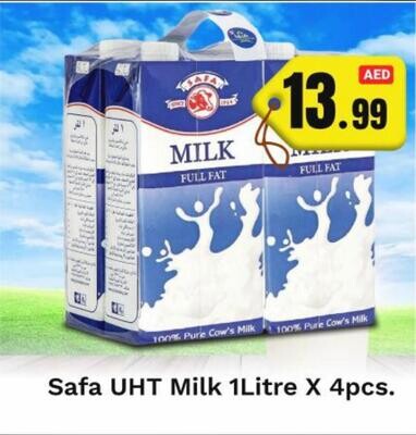 Safa UHT Milk 1literX4 pcs - Moq 10 Packs