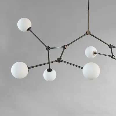Tropfen-Kronleuchter Bulp – Grau