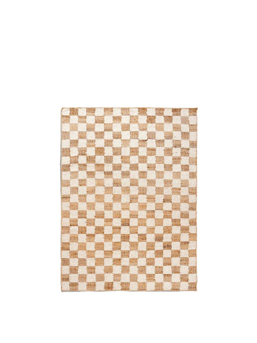 Check Wool Jute Teppich