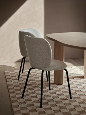 Check Wool Jute Teppich