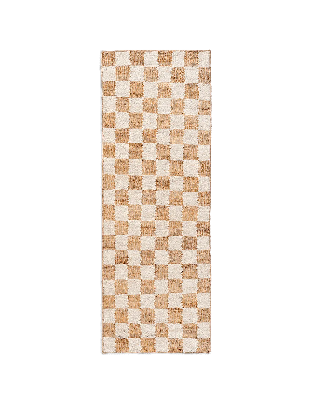 Check Wool Jute Läufer