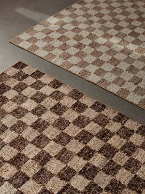 Check Wool Jute Läufer