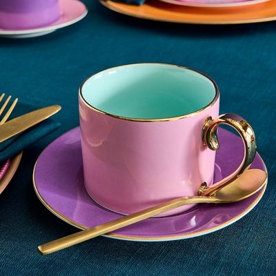 Tasse mit Untertasse Fancy Colors, 4er-Set