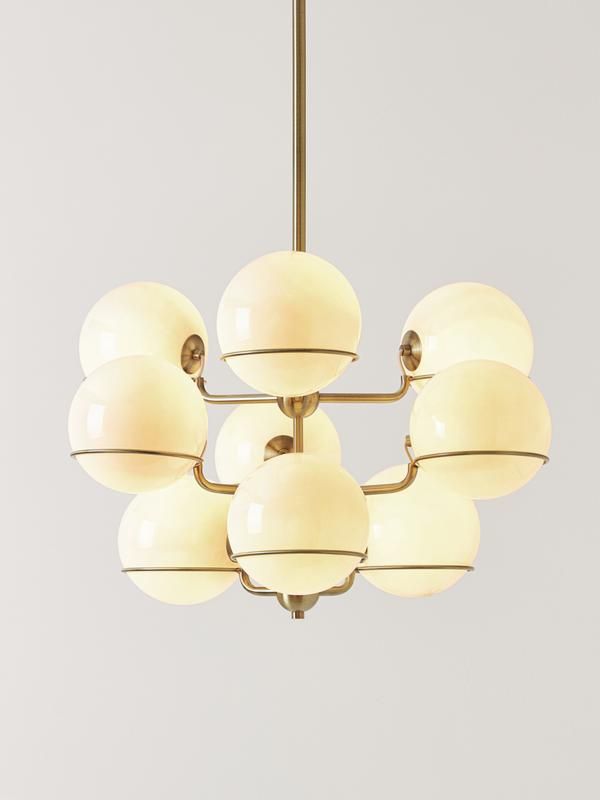 Große Glaskugel-Pendelleuchte Carey