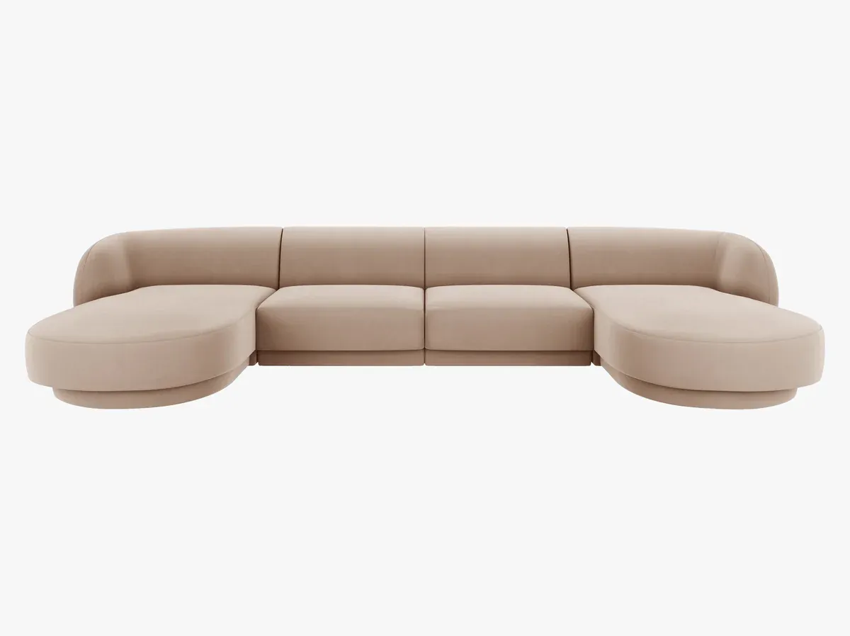 Miley 4+-Sitzer Panorama-Sofa (Samt (Bluvel))